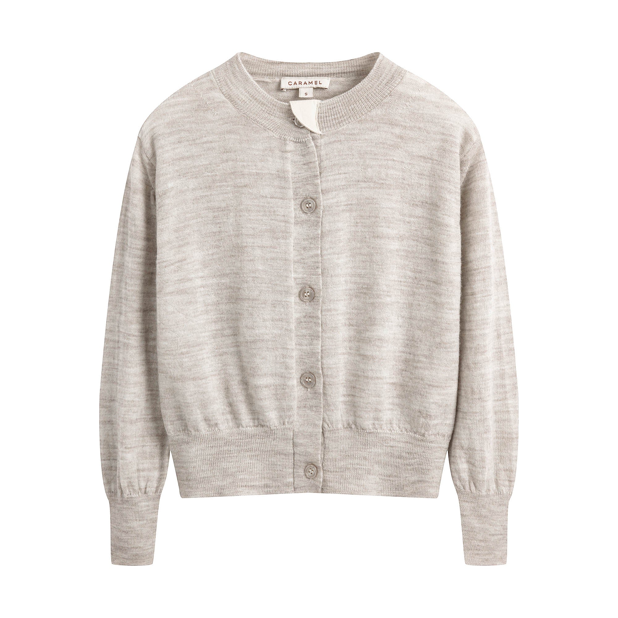 Girls Beige Wool Cardigan