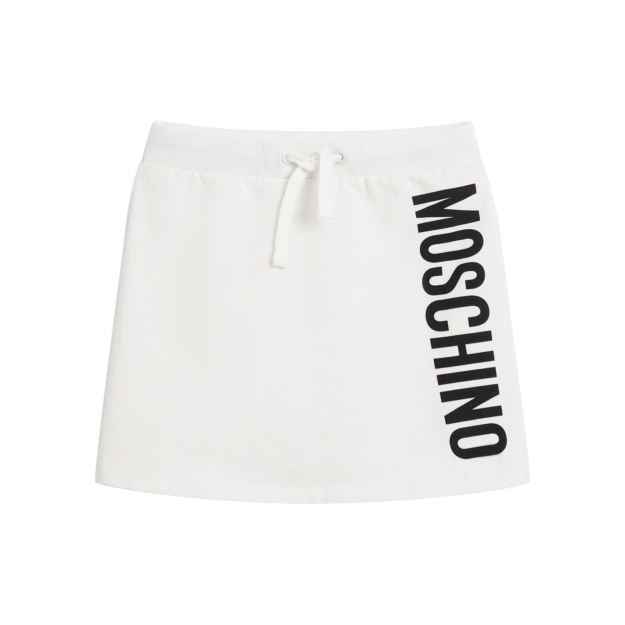 Girls White Logo Cotton Skirt