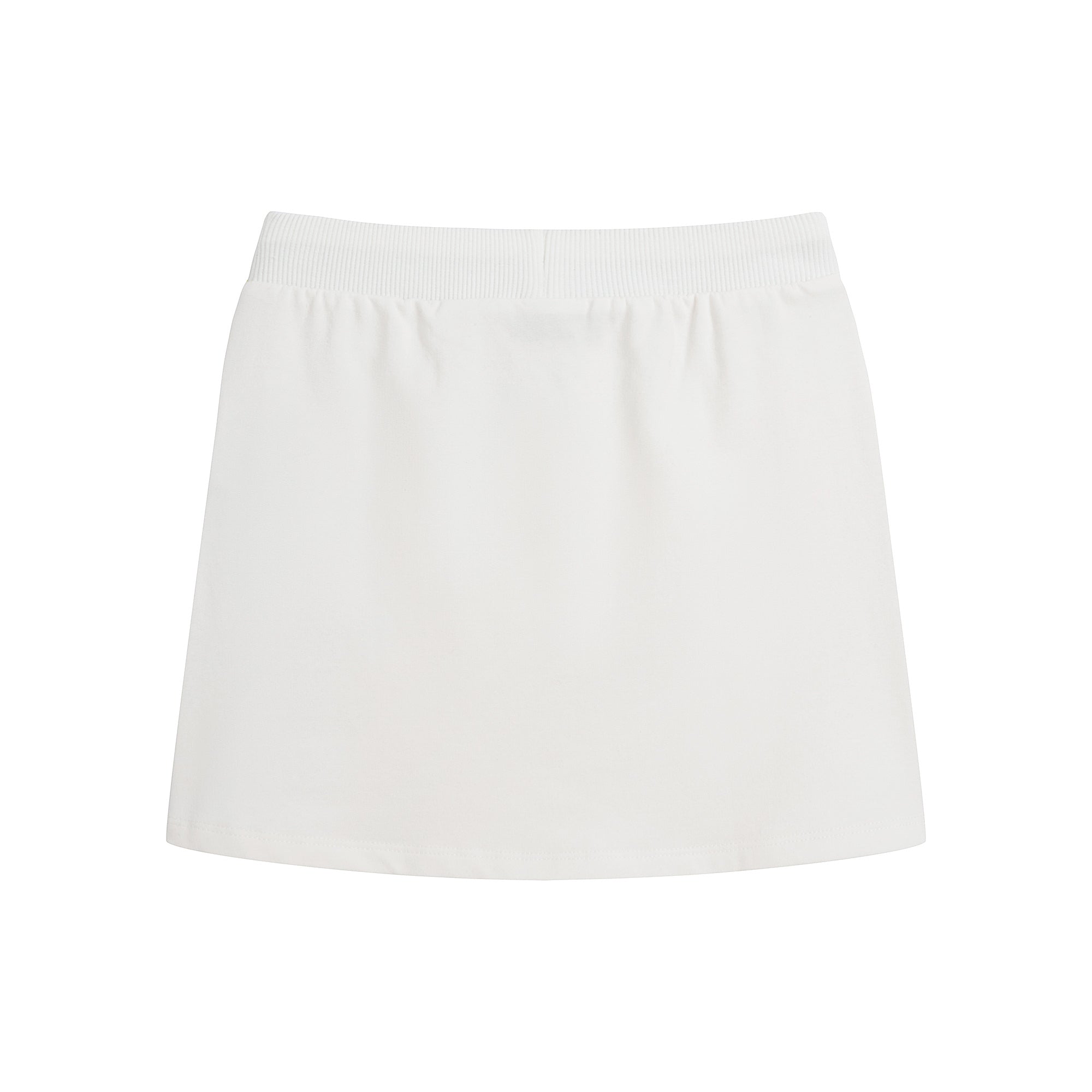 Girls White Logo Cotton Skirt