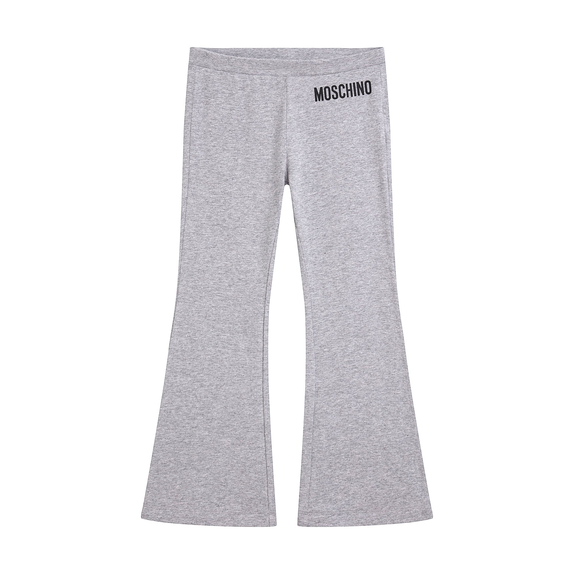 Girls Grey Cotton Flared Trousers