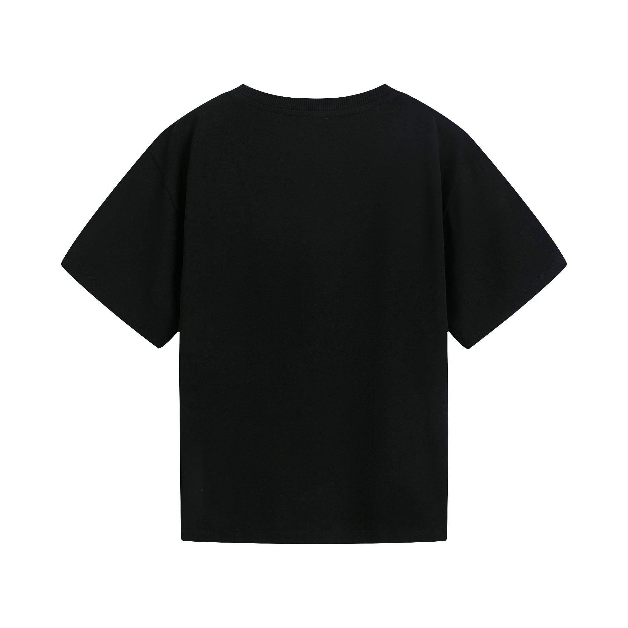 Girls Black Cotton T-Shirt