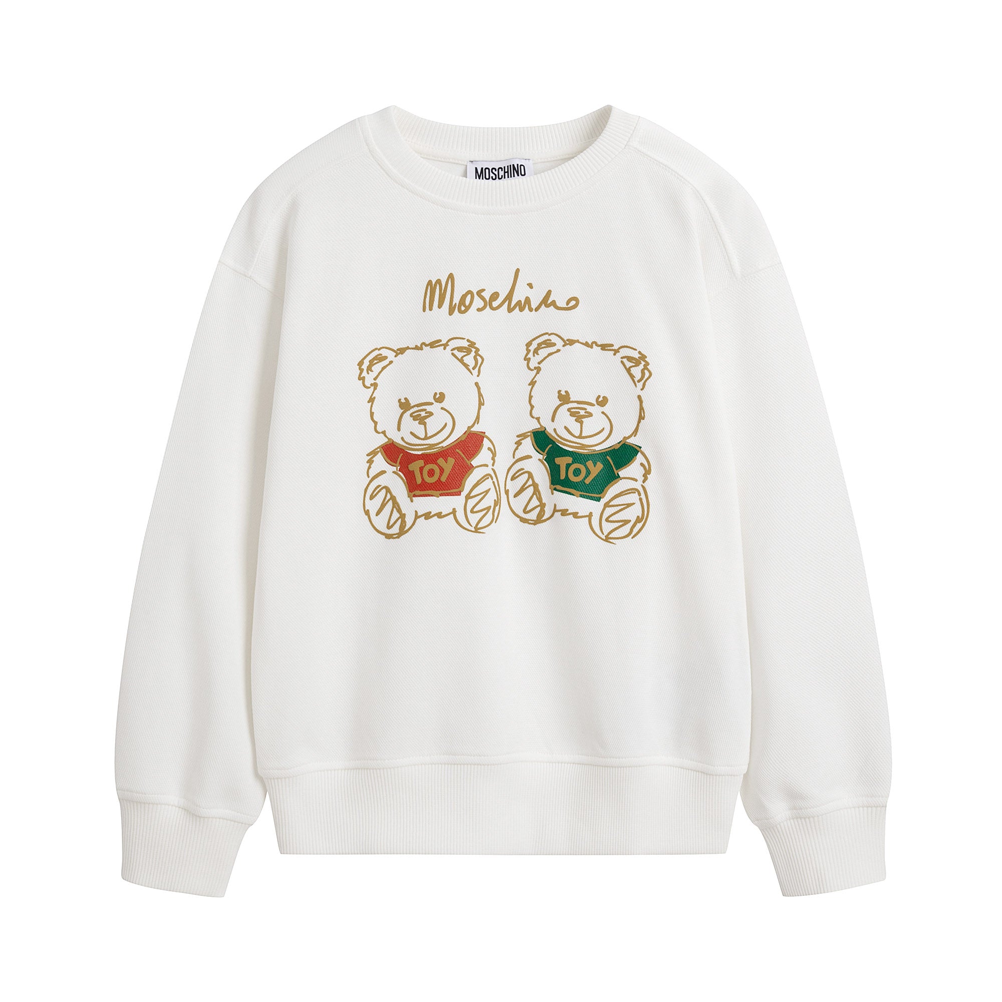 Boys & Girls White Printed Cotton Sweatshirt