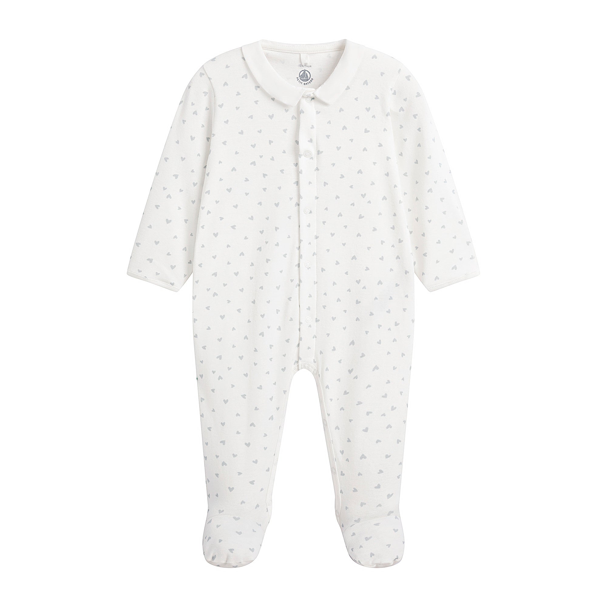 Baby Boys & Girls White Heart Cotton Babysuit