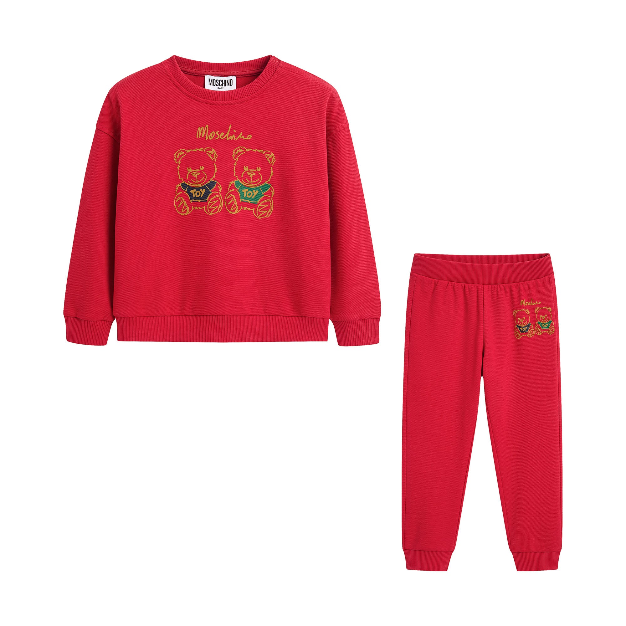 Baby Boys & Girls Red Printed Cotton Set