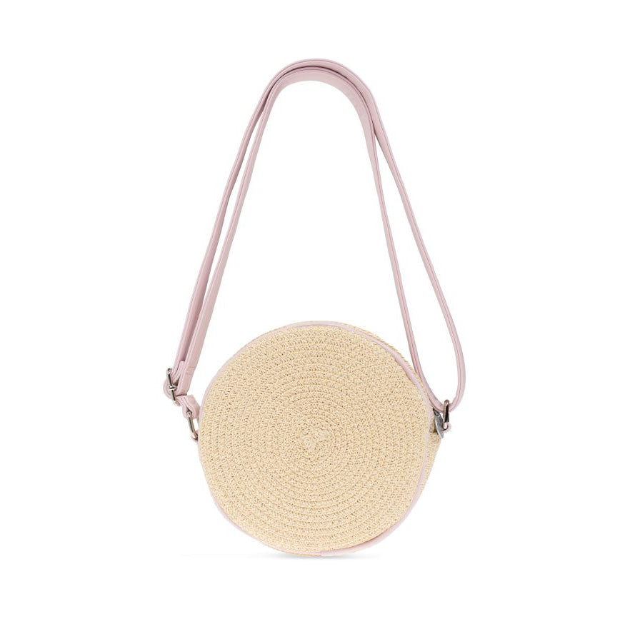 Girls Beige Straw Shoulder Bag(长17x宽17cm)