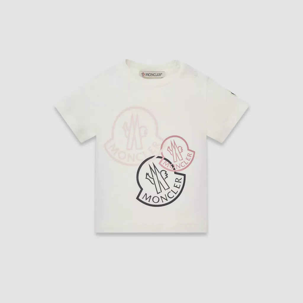 Baby Girls White Logo Cotton T-Shirt