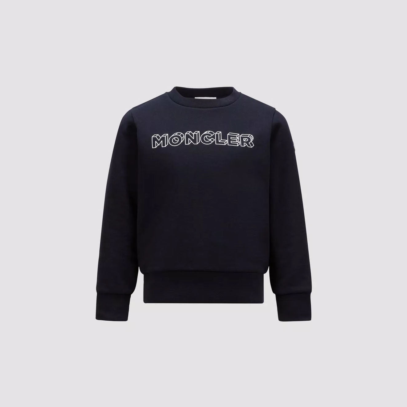 Boys Dark Blue Logo Cotton Sweatshirt