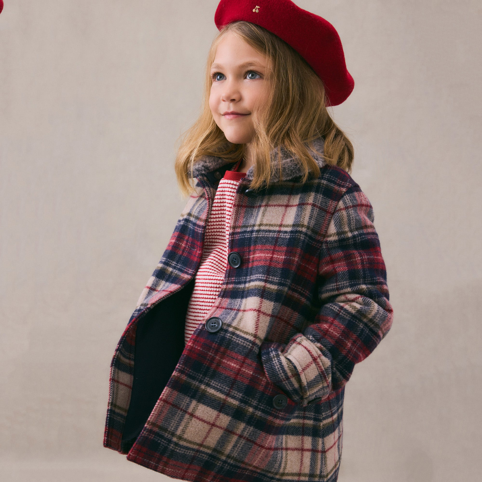 Girls Red Wool Beret