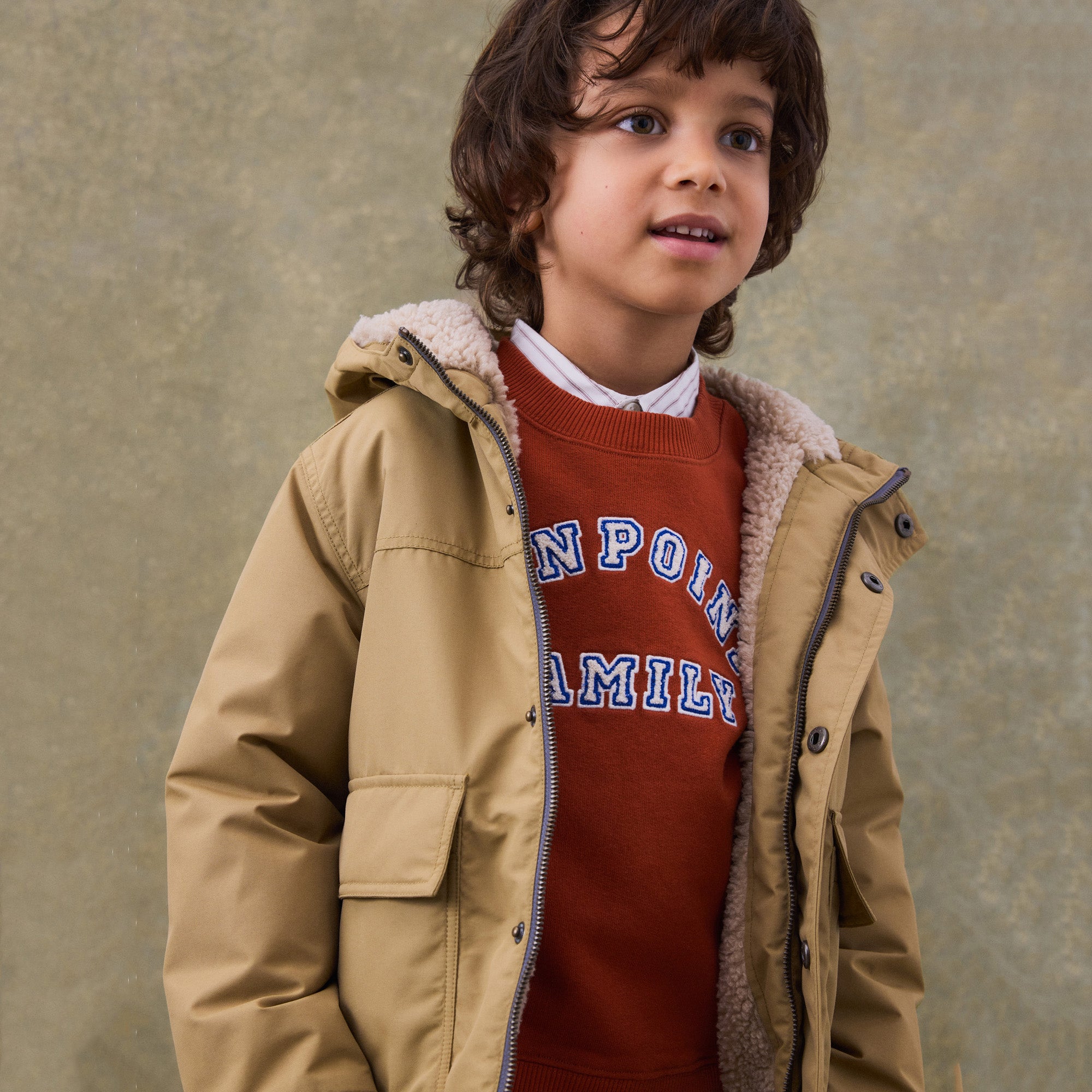 Boys Camel Coat