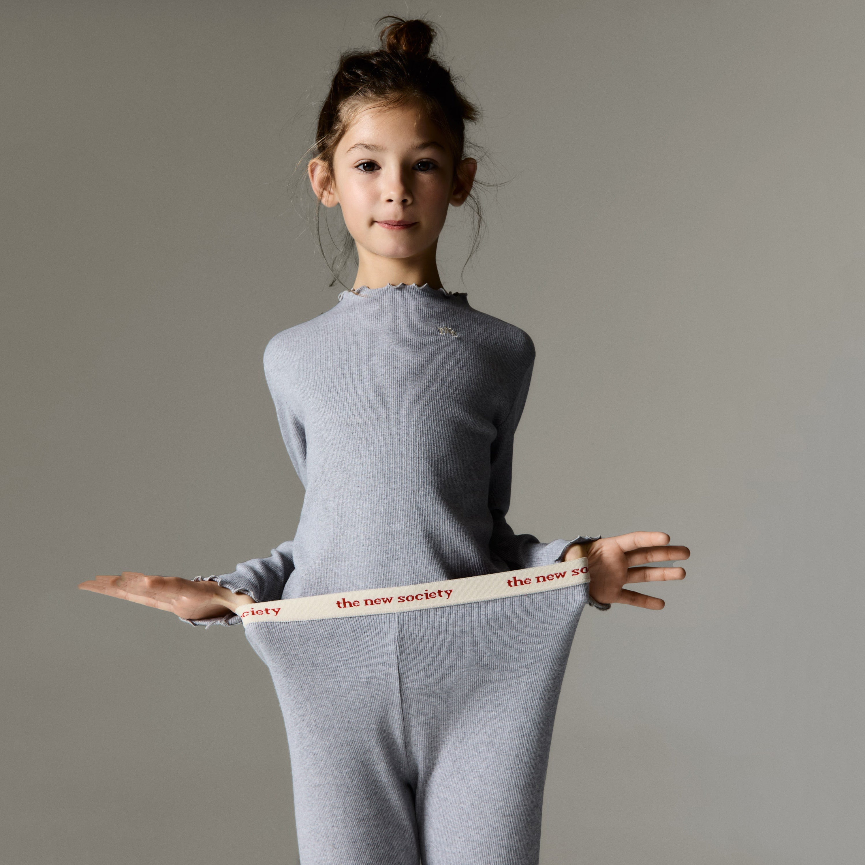 Girls Grey Cotton Leggings