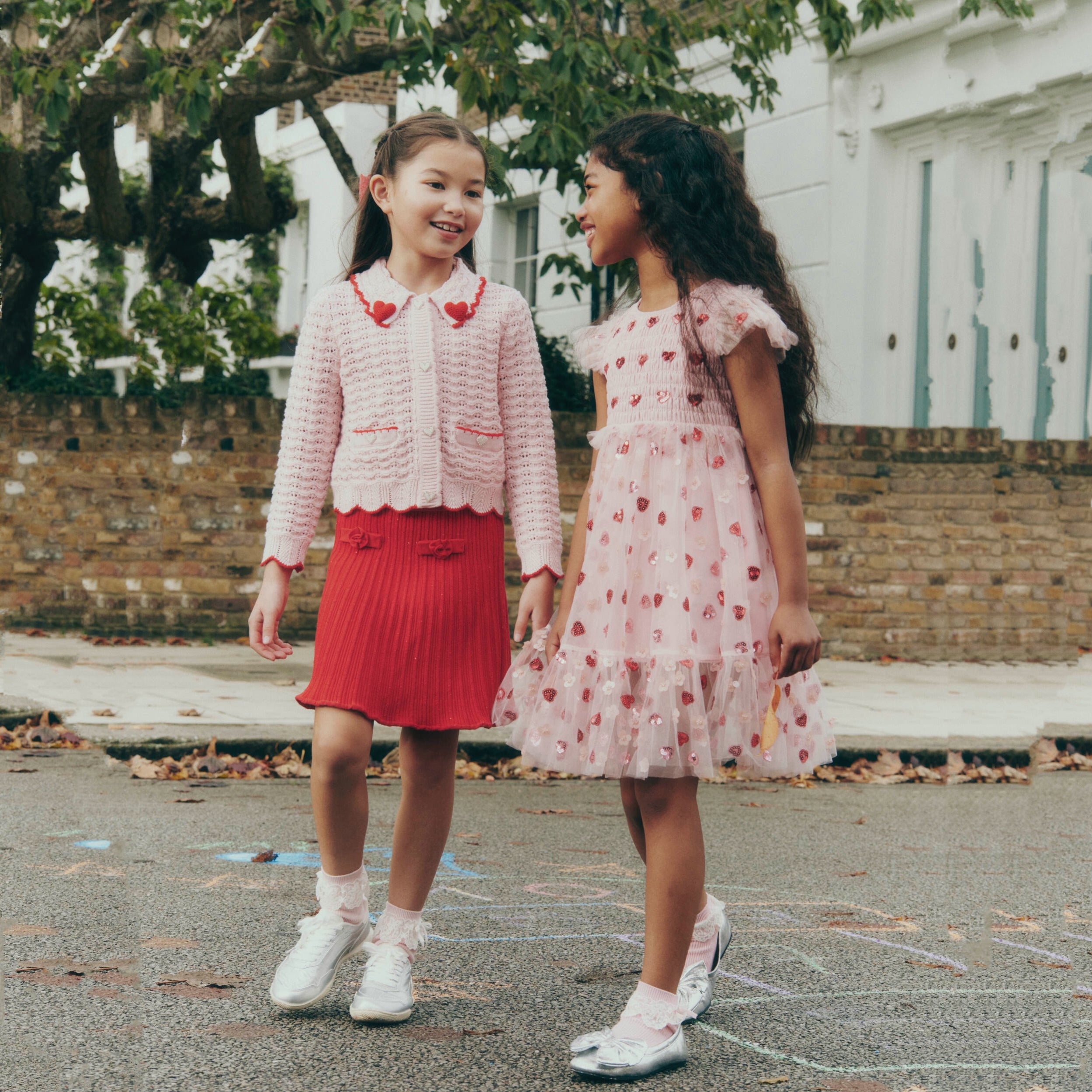 Girls Pink Sequin Tulle Dress