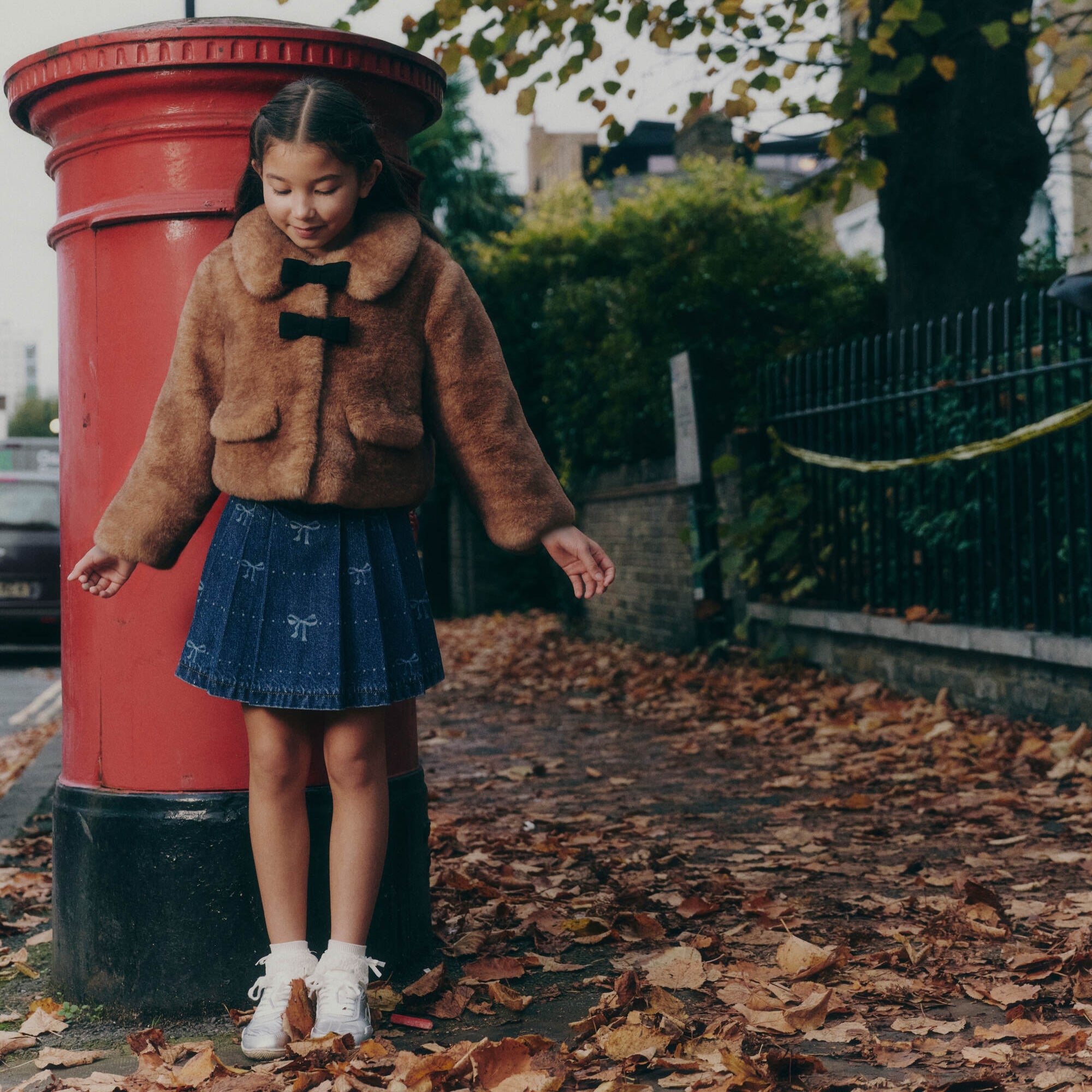 Girls Brown Faux Fur Jacket