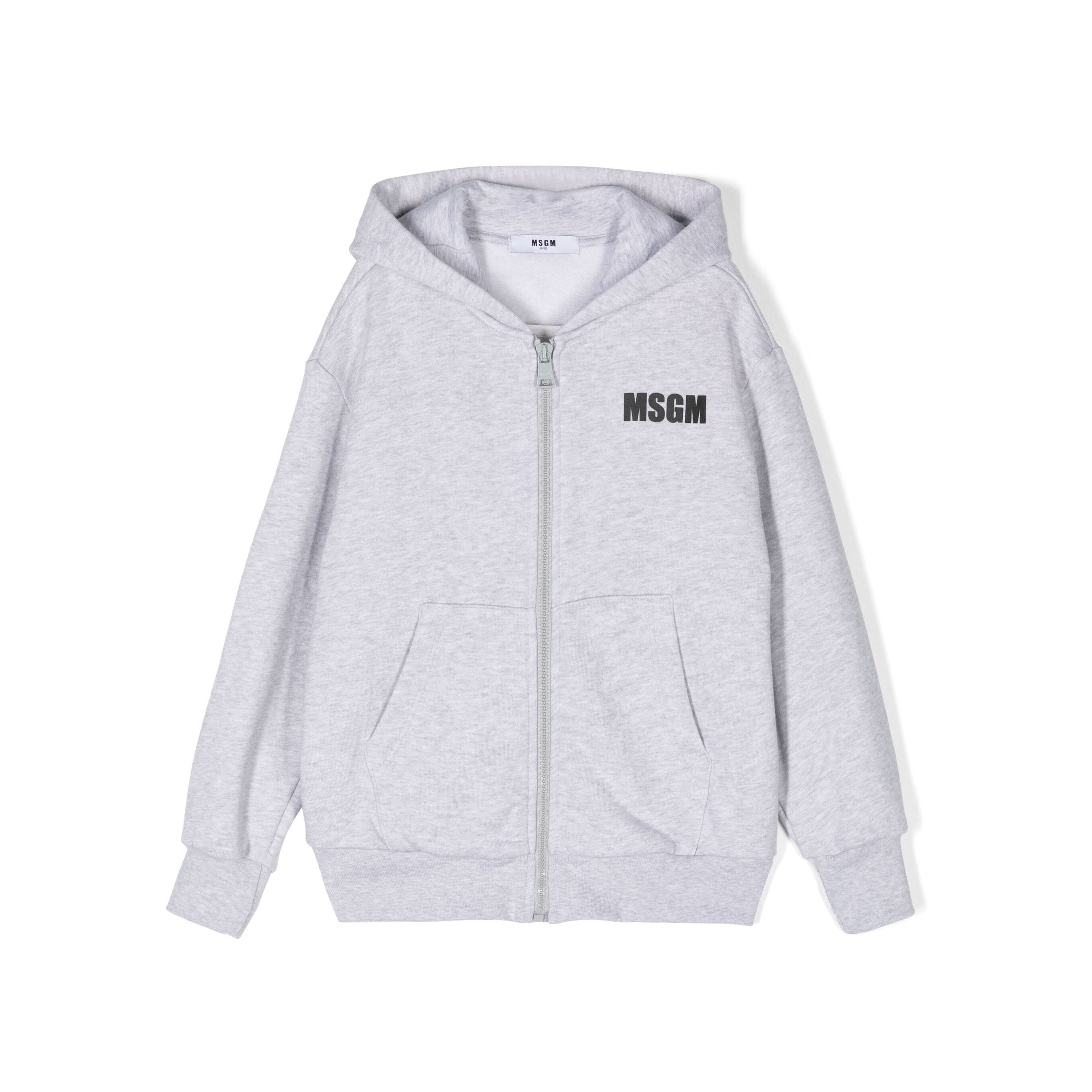 Boys & Girls Light Grey Cotton Zip-Up Top