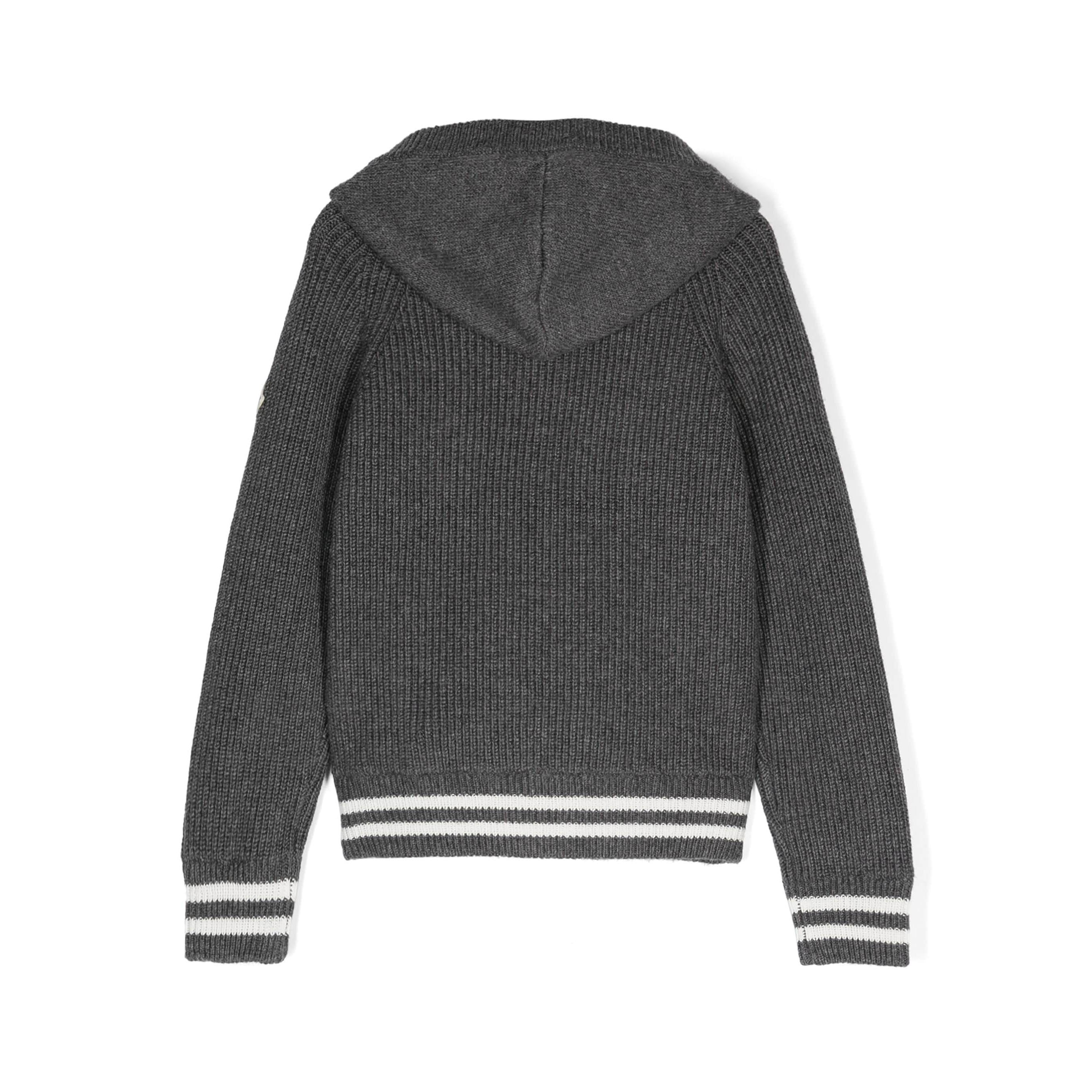 Boys Grey Cotton Zip-Up Top