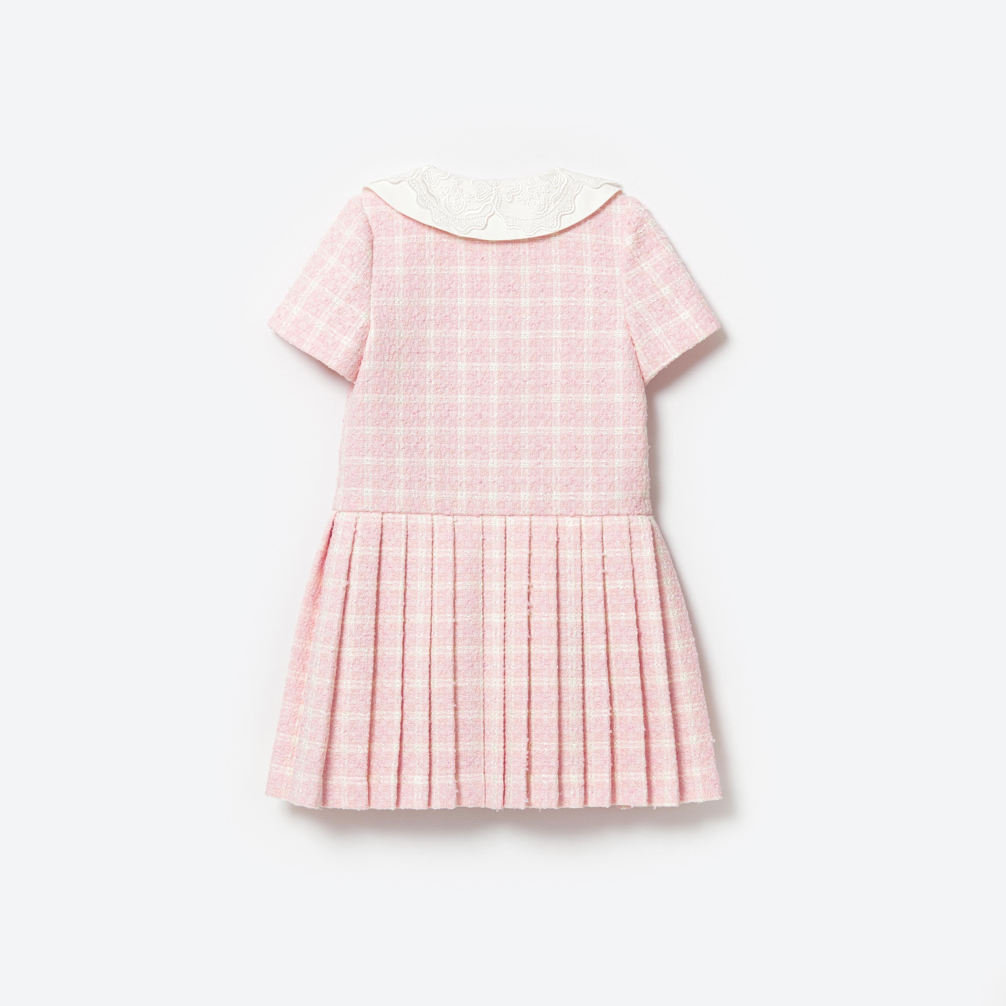 Girls Pink Check Dress