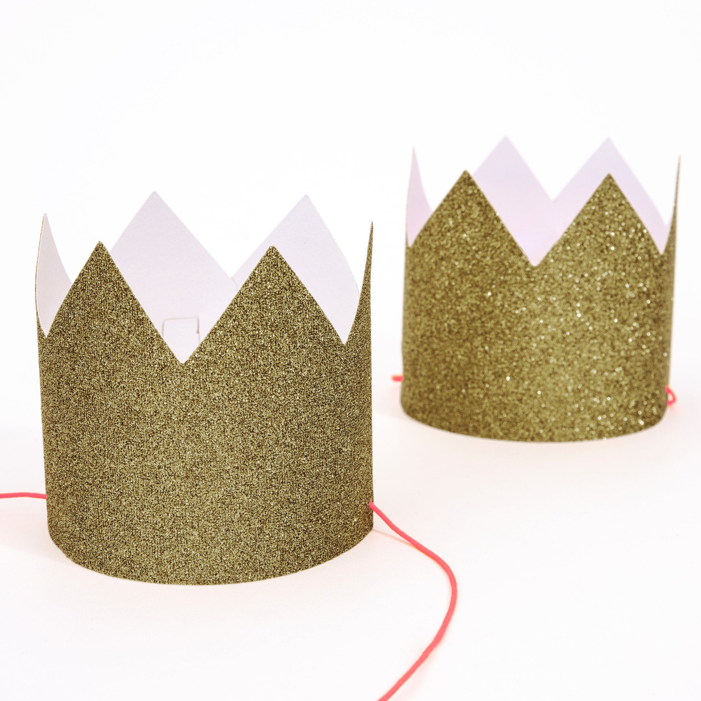 gold glitter mini crowns