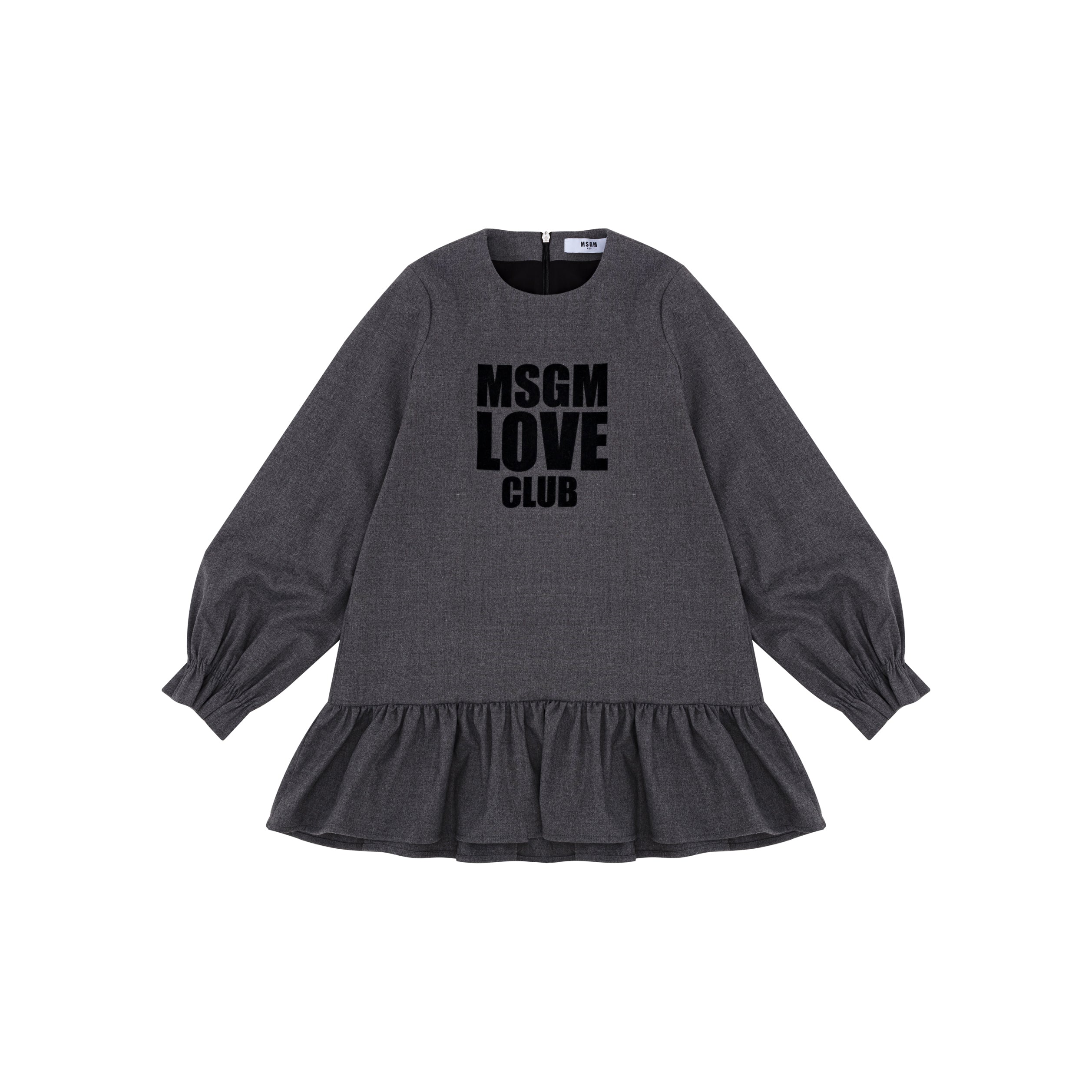 Girls Grey Logo Cotton Dress