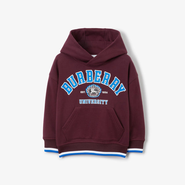 Burberry Boys & Girls Dark Red Hooded Sweatshirt