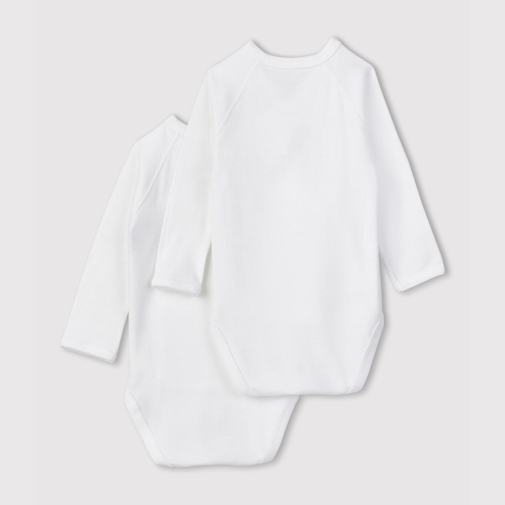 Baby Boys & Girls White Cotton Babysuit Set(2 Pack)