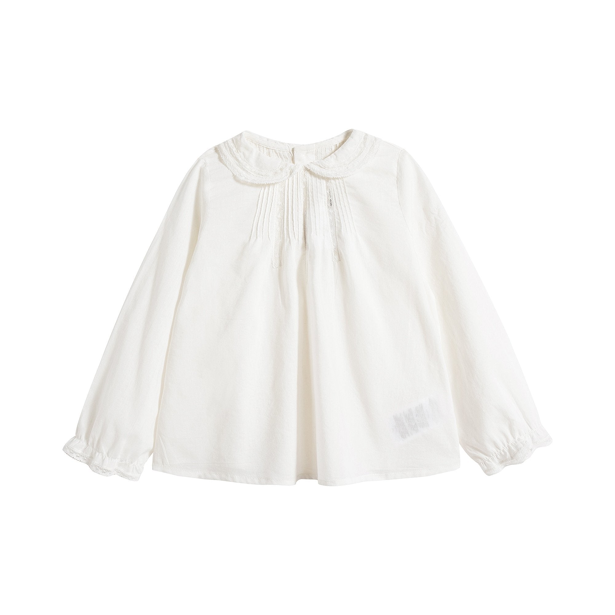 Baby Girls White Cotton Shirt