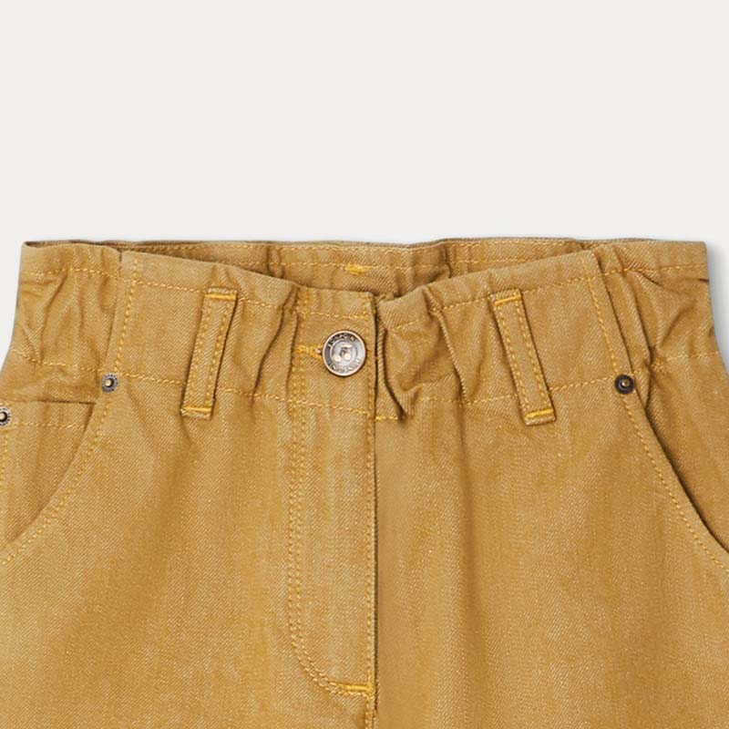 Girls Yellow Cotton Trousers