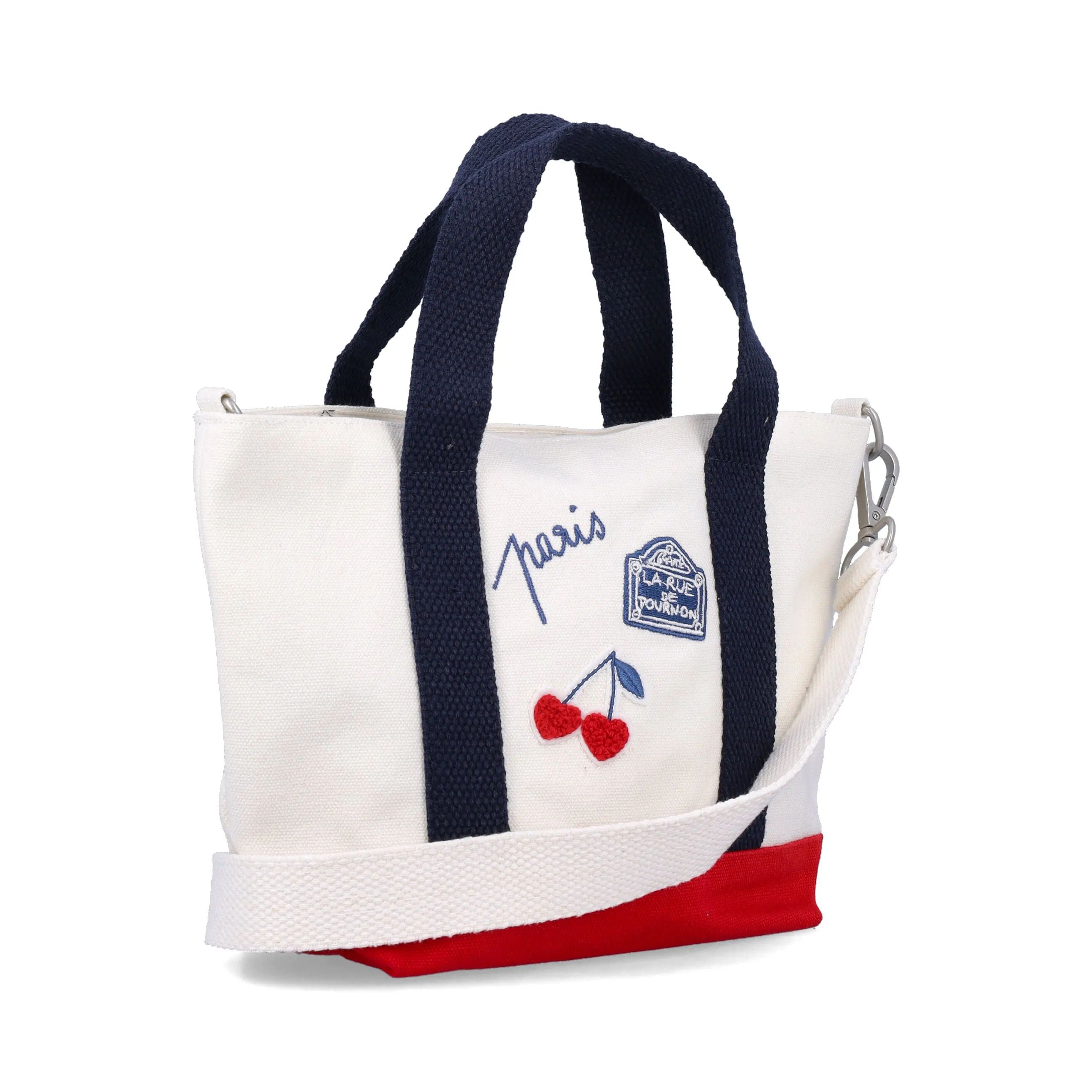 Girls White Canvas Shoulder Bag(高x宽x深:17x26x8.5cm)