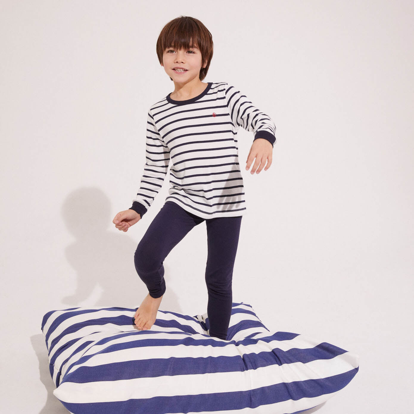 Boys Blue Stripes Cotton Set