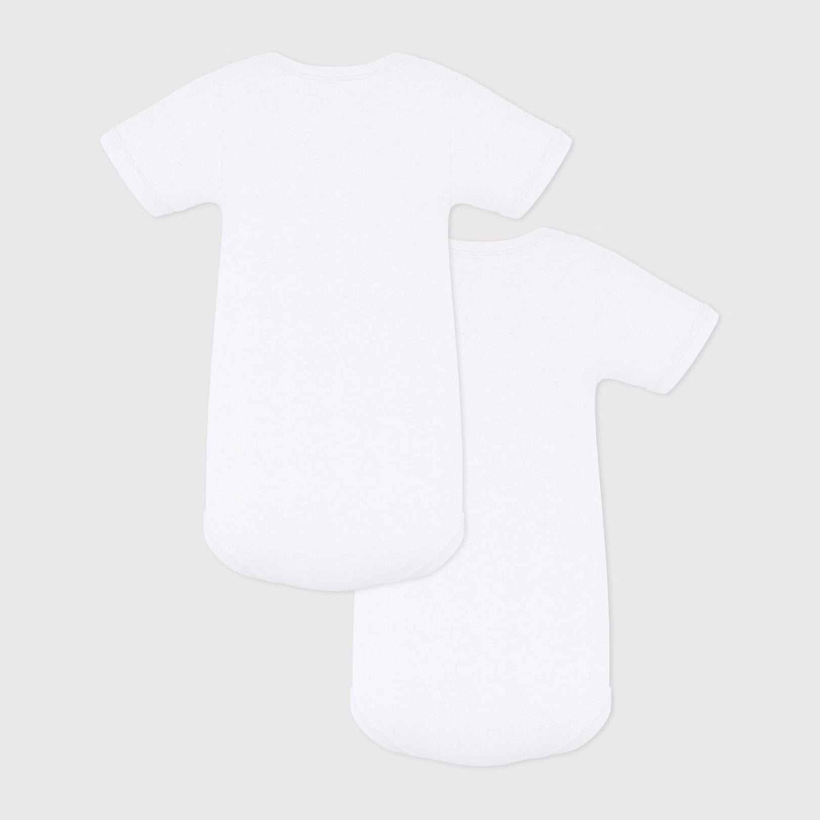 Baby Boys & Girls White Cotton Babysuit Set(2 Pack)