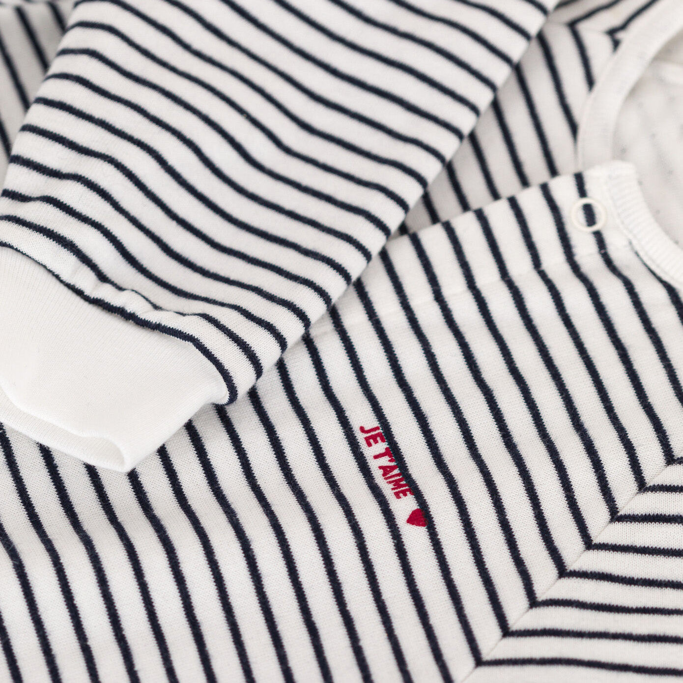 Baby Boys & Girls Navy Stripes Cotton Babysuit