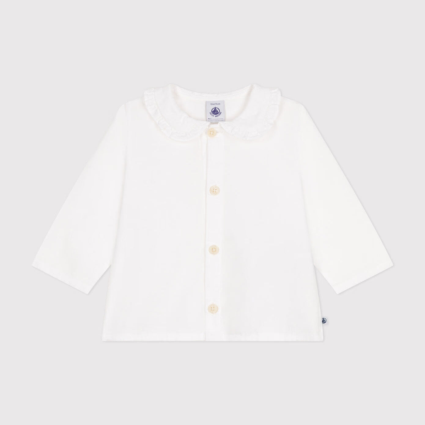 Baby Girls White Cotton Shirt