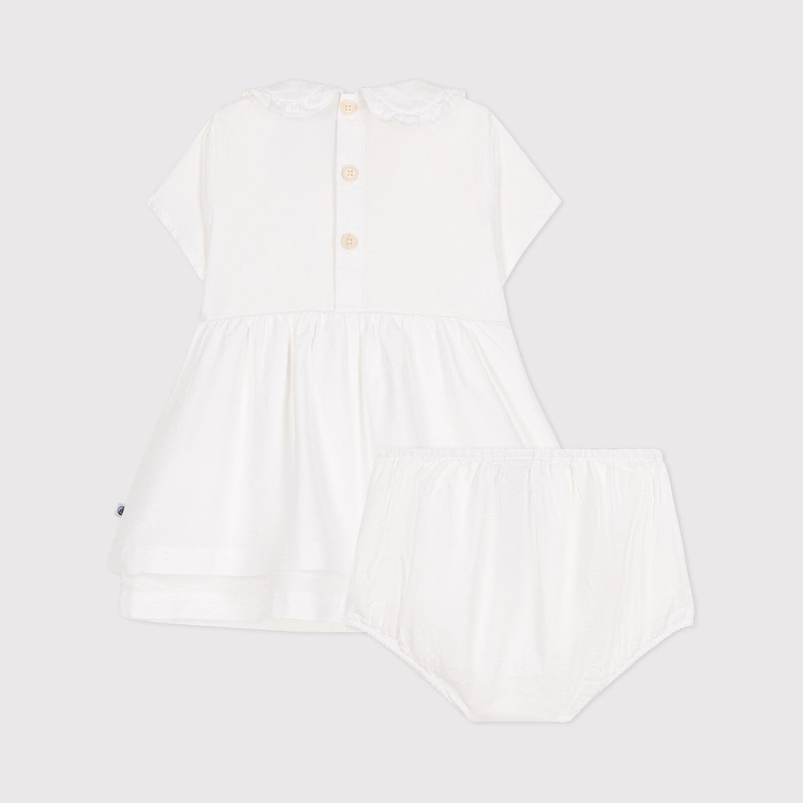 Baby Girls White Cotton Dress Set