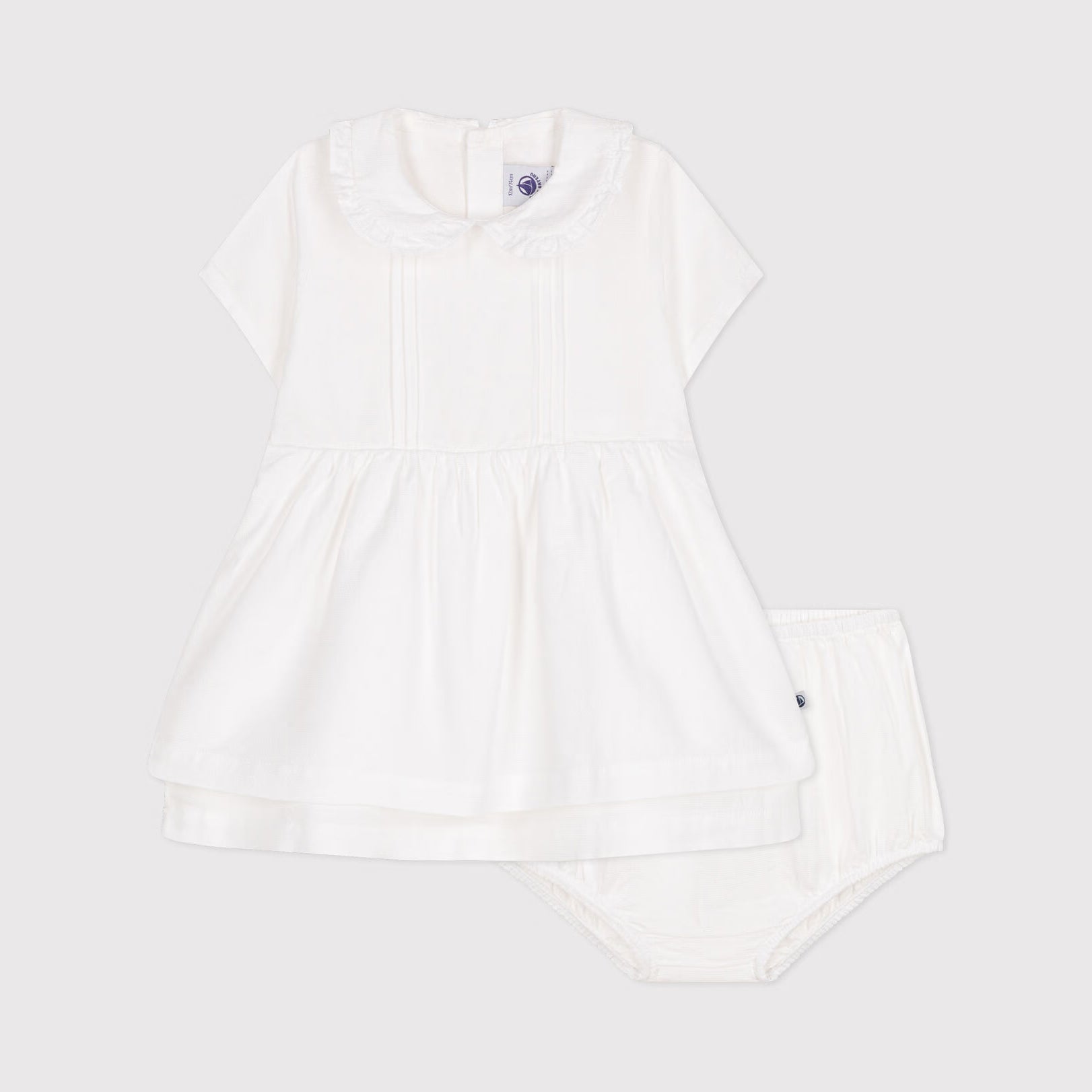 Baby Girls White Cotton Dress Set