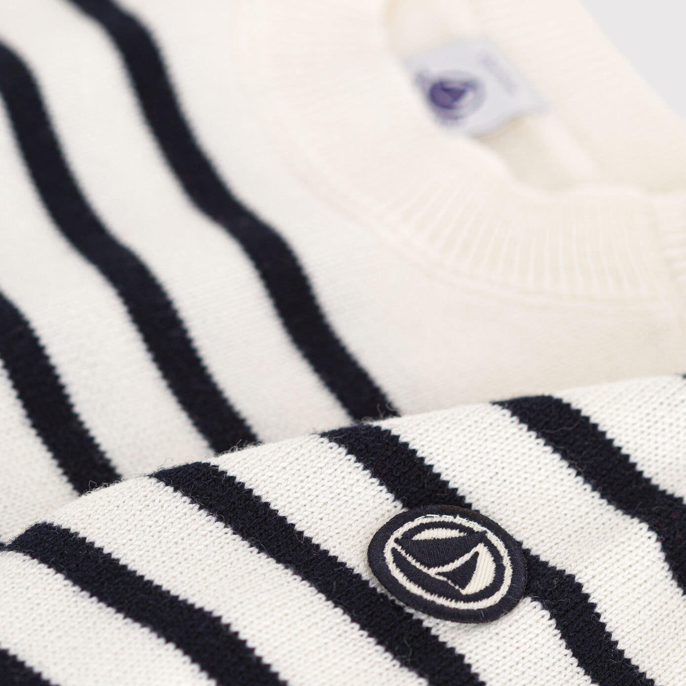 Baby Boys & Girls White Stripes Wool Sweater