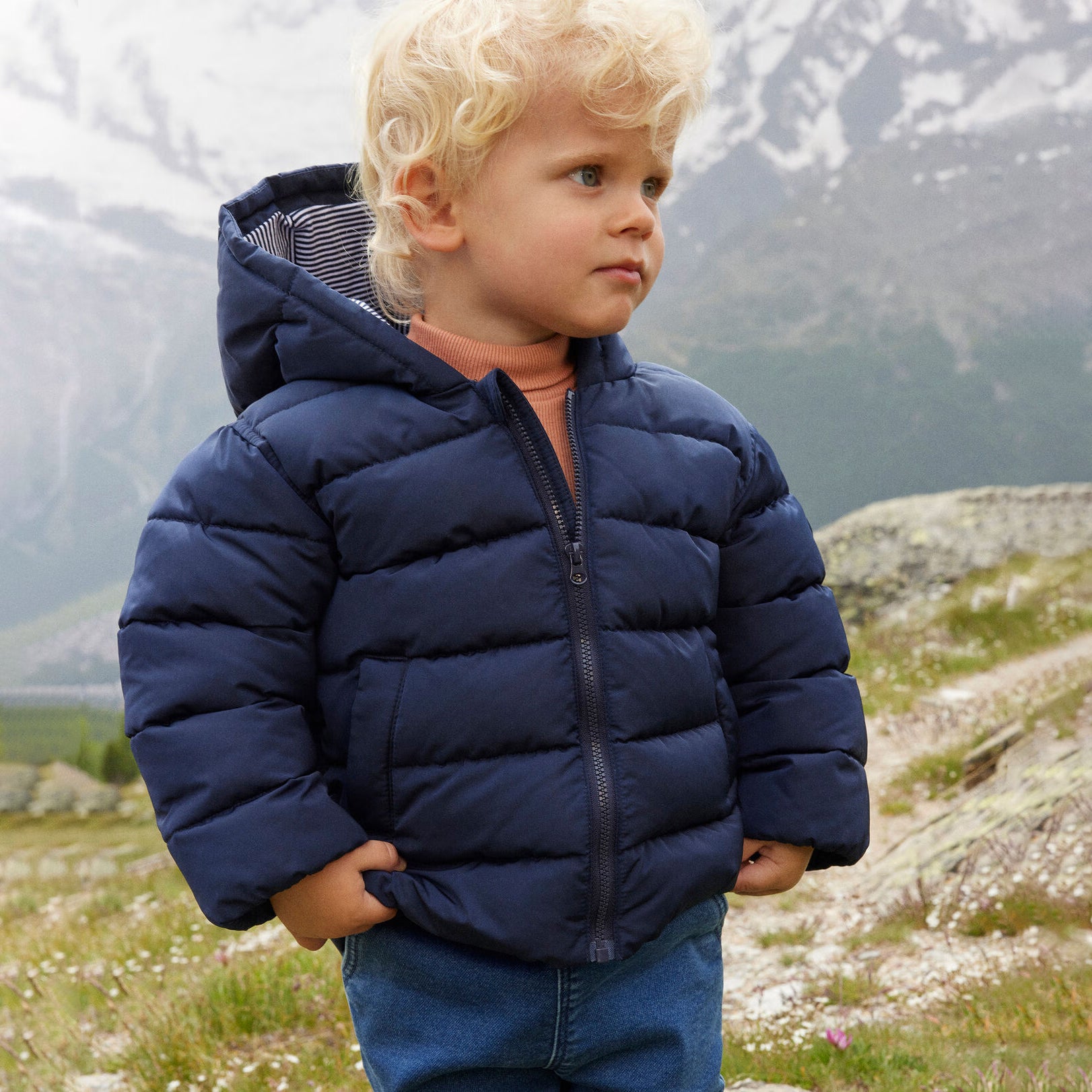 Baby Boys Navy Padded Jacket