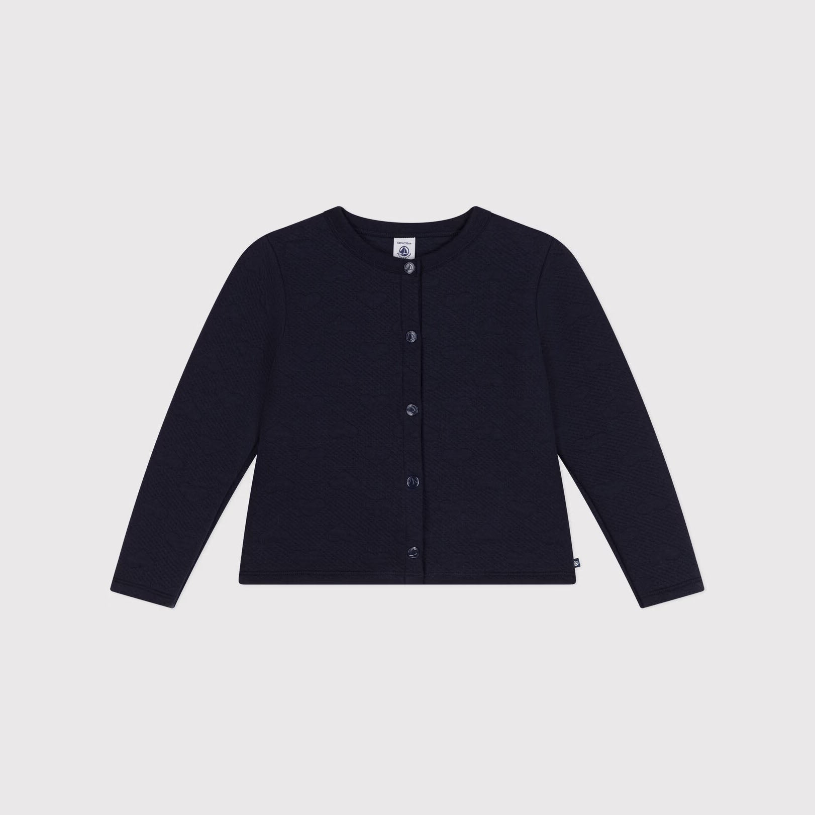 Girls Dark Blue Cotton Cardigan