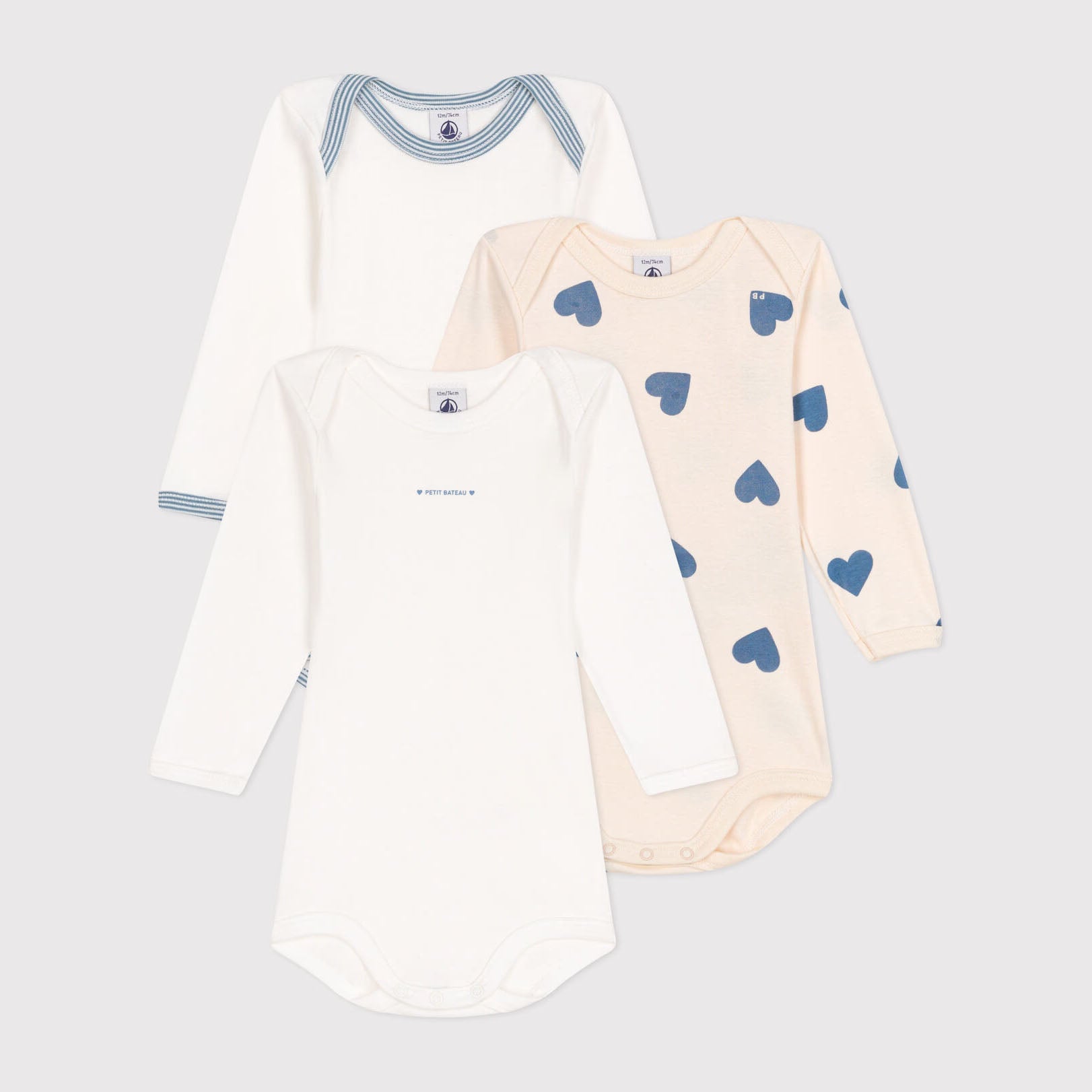 Baby Boys & Girls White Cotton Babysuit Set(3 Pack)