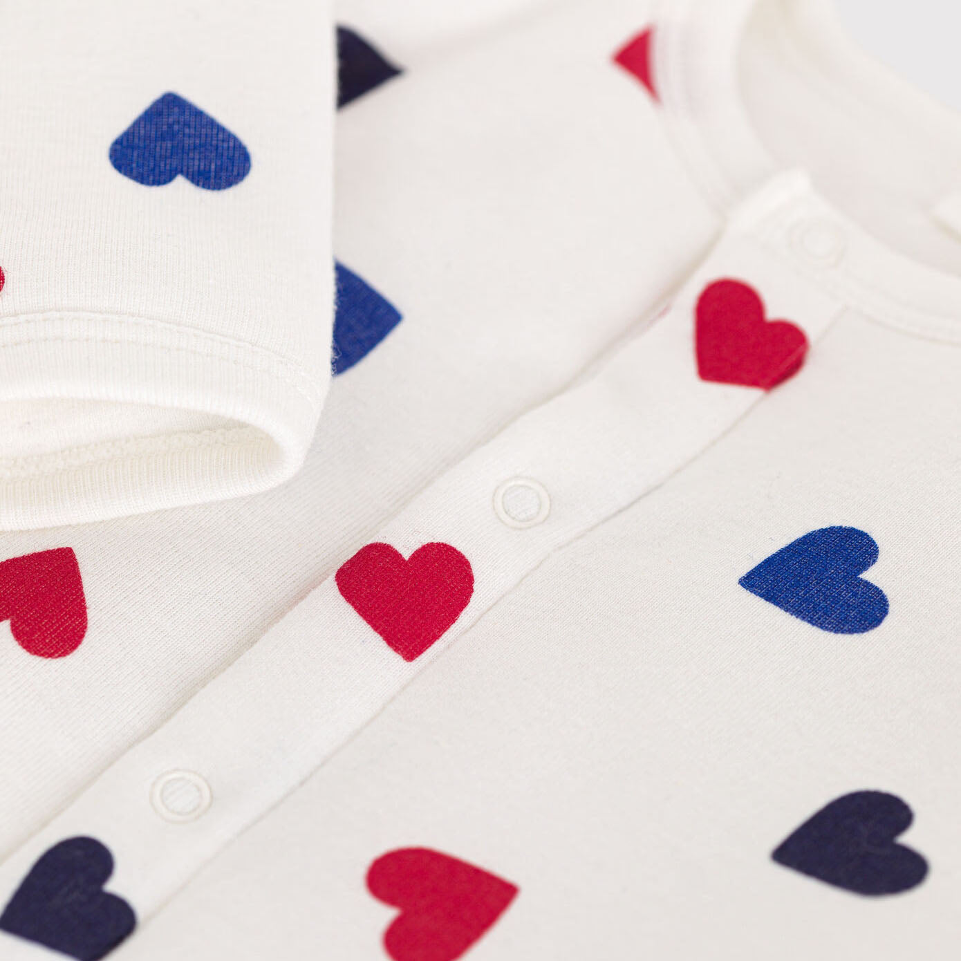 Baby Boys & Girls White Heart Cotton Babysuit