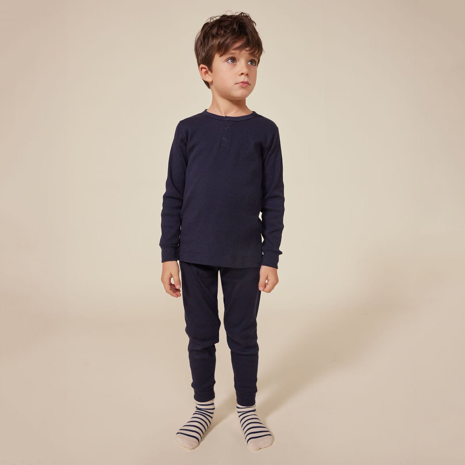 Boys Dark Blue Cotton Nightwear Set