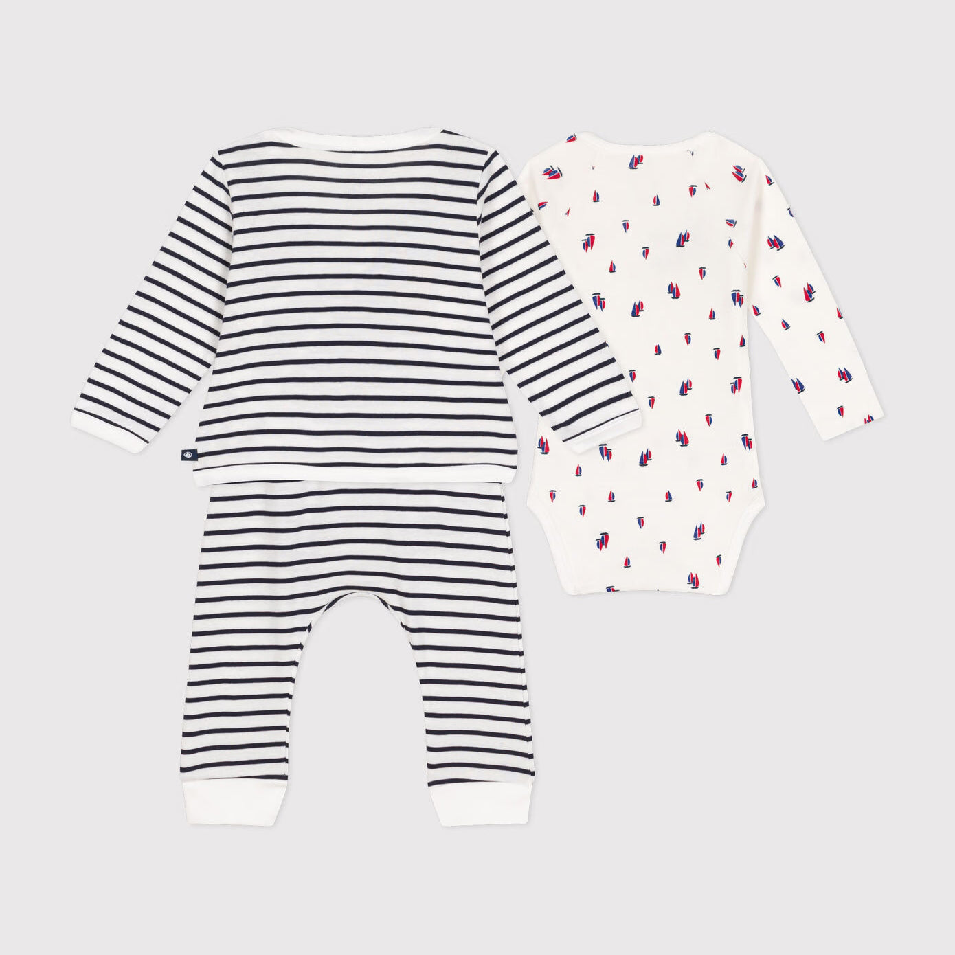 Baby Boys & Girls Navy Stripes Cotton Set(3 Pack)