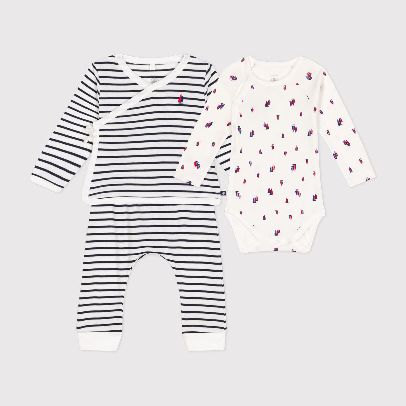 Baby Boys & Girls Navy Stripes Cotton Set(3 Pack)