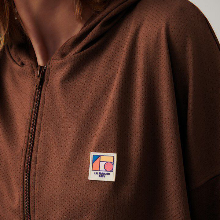 Women Brown Zip-Up Top