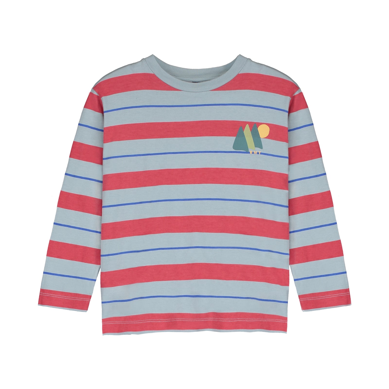 Boys & Girls Ice Blue Stripes Cotton T-Shirt