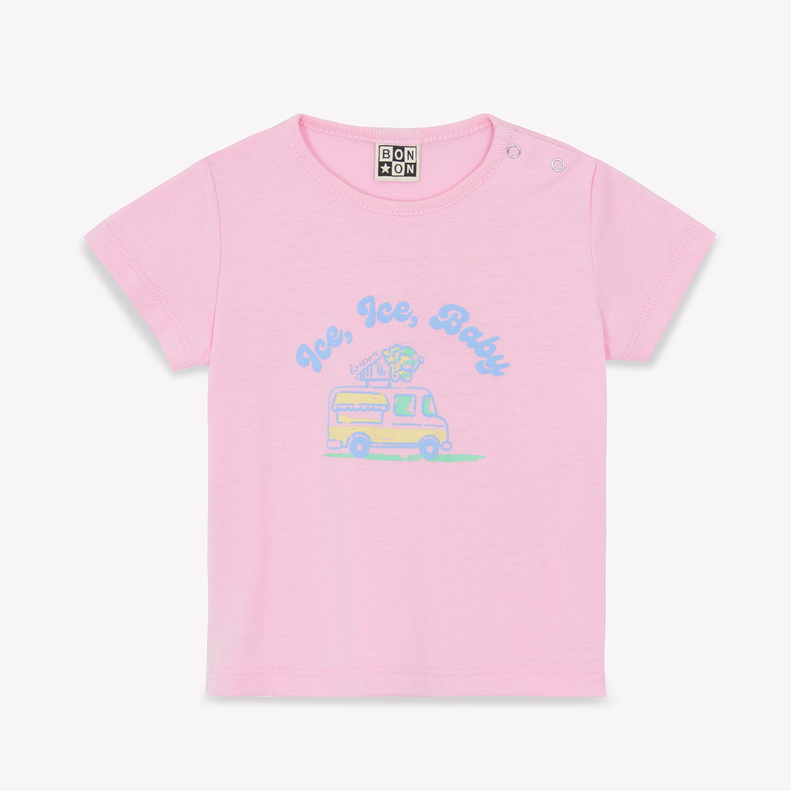 Baby Girls Pink Printed Logo Cotton T-Shirt