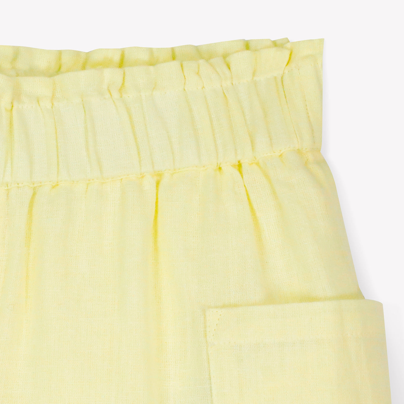 Girls Light Yellow Cotton Trousers