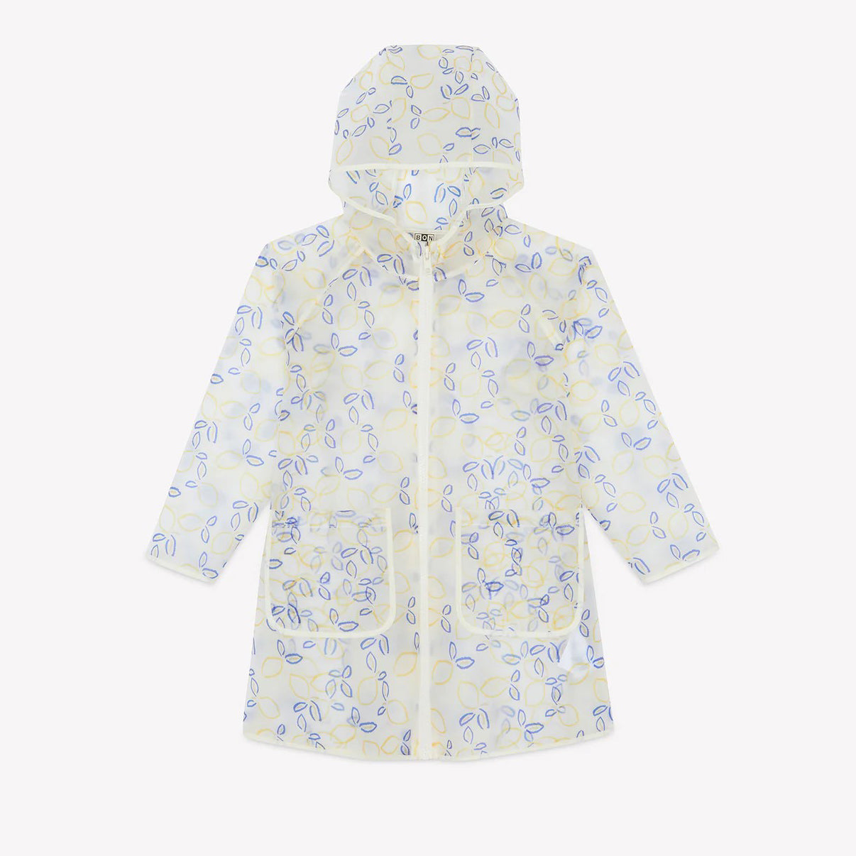 Girls Transparent Lemon Printed Raincoat