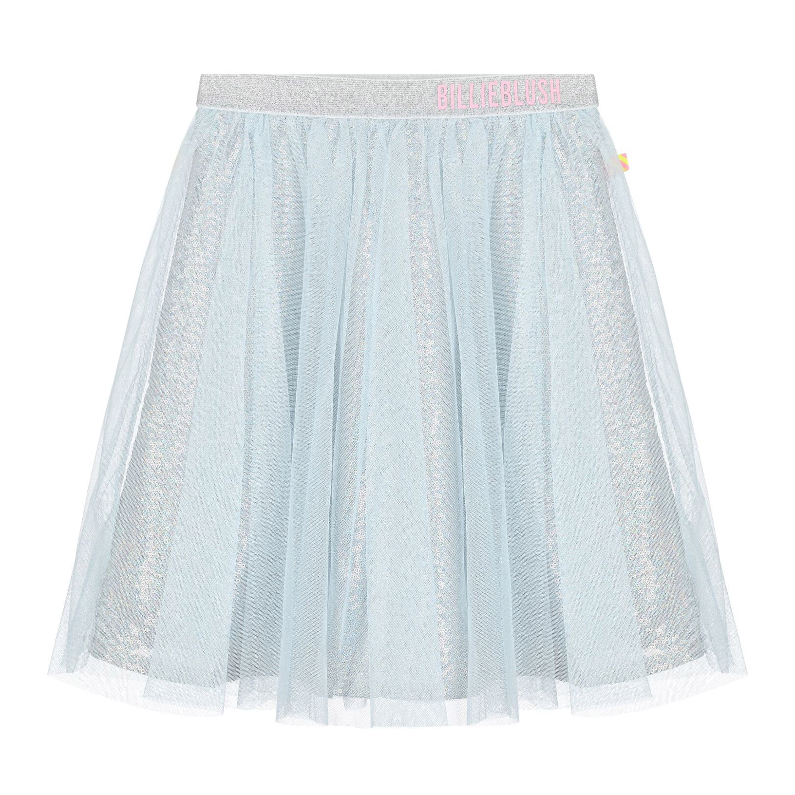 Girls Ice Blue Sequin Tulle Skirt