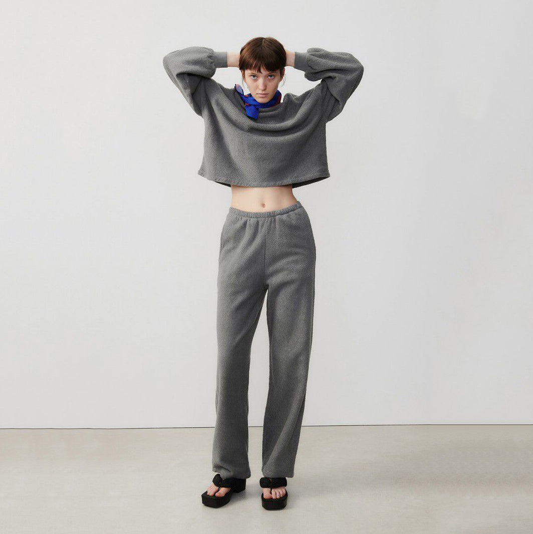 Women Dark Grey Cotton Trousers