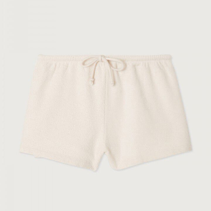 Girls White Cotton Shorts