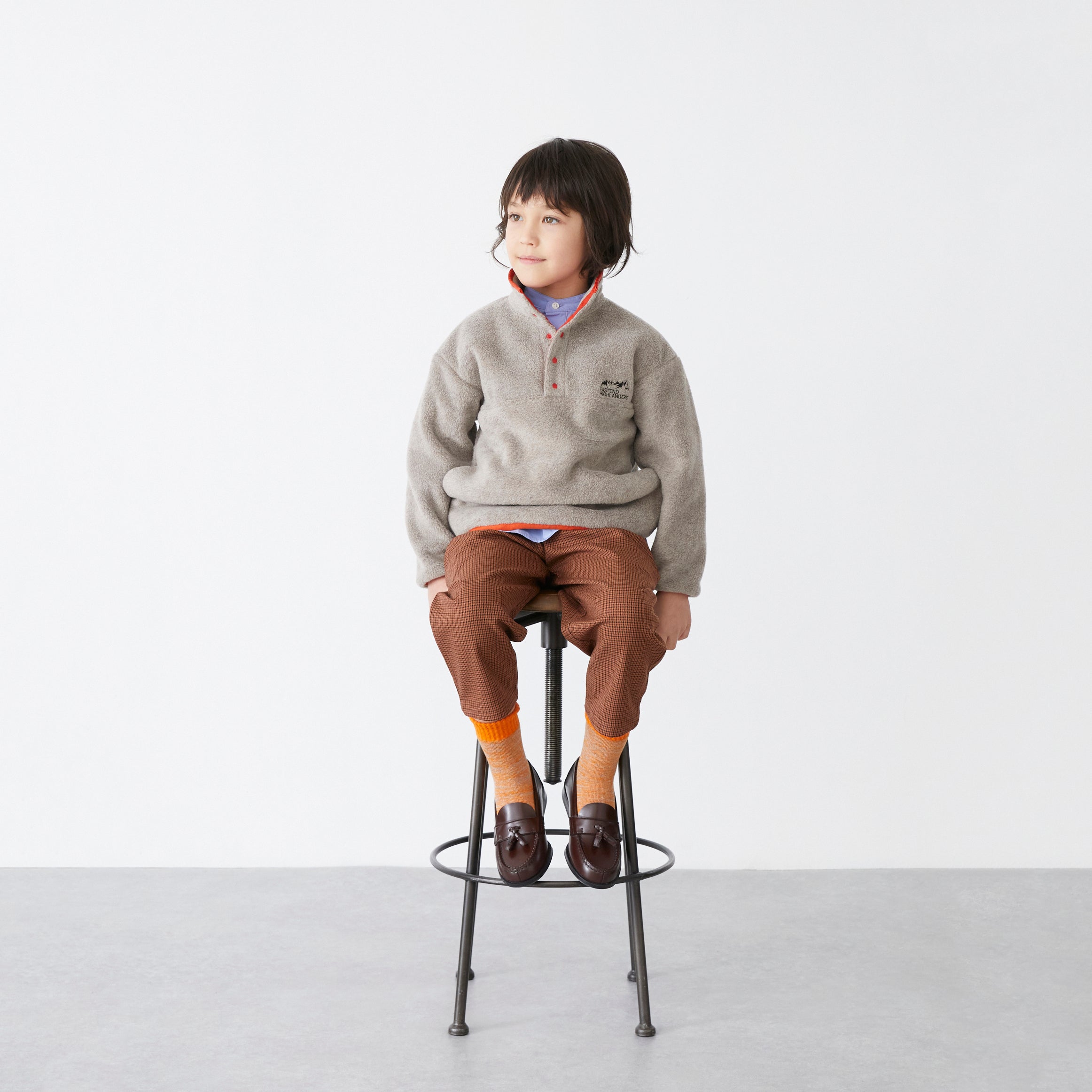 Boys & Girls Beige Logo Fleece Sweatshirt