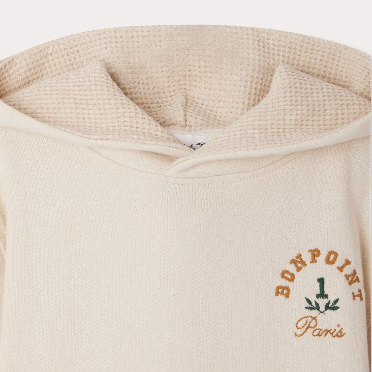 Boys White Hooded Cotton Sweatshirt